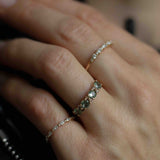 Anita Ring med Olivgröna Safirer och Champagnediamanter