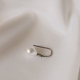 Drop Pearl Earrings with Marquise-Cut Diamonds (Pair)