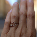 Five Diamond Triangle Ring with Champagne Diamonds