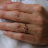 Five Diamond Triangle Ring with Champagne Diamonds