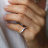 Mini Angel Ring with Dove Blue Sapphires