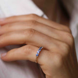 Mini Angel Ring with Dove Blue Sapphires