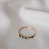 Mini Brigitte Ring with Emeralds and Diamonds