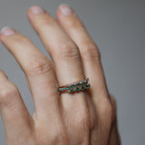 Mini Brigitte Ring with Emeralds and Diamonds
