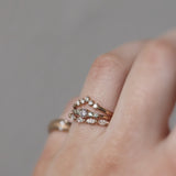 Start Bidding: Mini Elise Ring with Diamond and Olive Green Sapphires