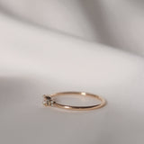 Start Bidding: Mini Elise Ring with Diamond and Olive Green Sapphires