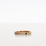 Astrid Vintage Diamond Band with One Emerald