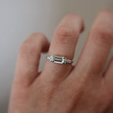 One-Of-A-Kind Cluster Ring with a Pale Mint Green 0.83 CT Beryl and Diamonds in Platinum