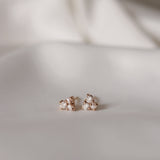 Pamelas Trinity Pearl Earring with Diamonds