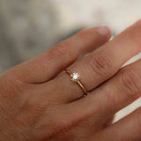 Solitaire Petite Ring with Champagne Diamond