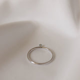 Tiny Diamond Ring With Emerald