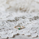 Tiny Solitaire Ring with Emerald