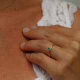 Tiny Solitaire Ring with Emerald