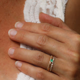 Tiny Solitaire Ring with Emerald
