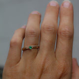 Tiny Solitaire Ring with Emerald