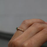 Tiny Solitaire Ring with Emerald