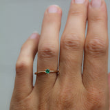 Tiny Solitaire Ring with Emerald