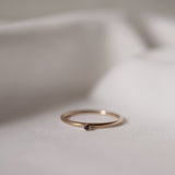 Tiny Diamond Ring with Black Diamond