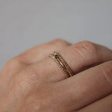 Tiny Diamond Ring with Black Diamond