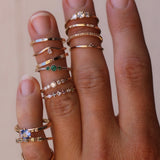 Vintage Style Mini Edith Ring with Emeralds (New model!)