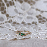 Vintage Style Mini Edith Ring with Emeralds (New model!)