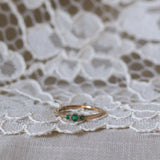 Vintage Style Mini Edith Ring with Emeralds (New model!)