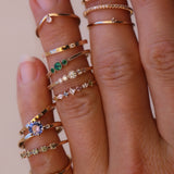 Vintage Style Mini Edith Ring with Emeralds (New model!)