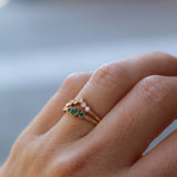 Vintage Style Mini Edith Ring with Emeralds (New model!)