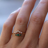 Vintage Style Mini Edith Ring with Emeralds (New model!)