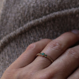 Vintage Style Mini Edith Ring with Emeralds (New model!)