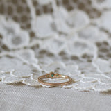 Vintage Style Mini Edith Ring with Emeralds (New model!)