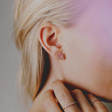 One-of-a-Kind Stud Earring with Light Pink Sapphire, Diamonds TWVS and Diamond Drops TWVS