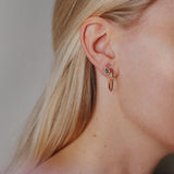 One-of-a-Kind Stud Earring with Green Tourmaline Drop and a Halo of Diamond Brilliants