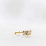 Gammeldags Trestensring med Antikdiamanter - Old Mine Cut (totalt ca 1.5 CT)