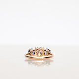 Edith Ring with 1.29 CT Diamond and two 0.55 CT Blue Sapphires (Total 2.40 CT)