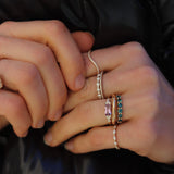 One-Of-A-Kind Cluster Ring with a Mauve Sapphire and Diamonds (0.84 CT)