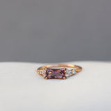 One-Of-A-Kind Cluster Ring with a Mauve Sapphire and Diamonds (0.84 CT)
