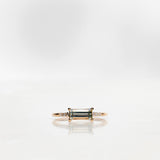 One-of-a-Kind Custom Ring with an Emerald-Cut Mint Green Beryl and Diamonds