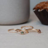 One-of-a-Kind Marquise Halo Ring with Olive Green Sapphire and Brilliant Diamonds TWVS