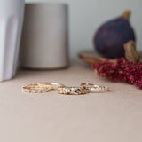 Anita Ring med Olivgröna Safirer och Champagnediamanter