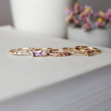 One-Of-A-Kind Cluster Ring with a Mauve Sapphire and Diamonds (0.84 CT)