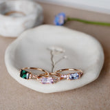 One-Of-A-Kind Cluster Ring with a Dark Green Tourmaline and Champagne Diamonds (1.23 CT)