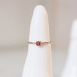 One-Of-A-Kind Cluster Ring with an Emerald Cut Padparadscha Sapphire and Diamonds (0.27 CT)