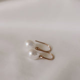 Drop Pearl Earrings with Diamonds (Pair)