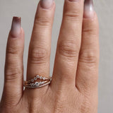 Astrid's Five Diamond Triangle Ring - With Vintage Style Band