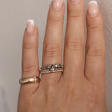 Mini Angel Ring with Grey Salt and Pepper Diamonds