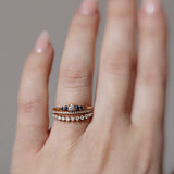 Finished: Mini Elise Ring with Diamond and Royal Blue Sapphires