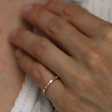 Amelia's Minimalistic Baguette Band with Champagne Brilliants - Top Covered