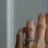 Amelias Minimalistiska Baguetteband med Briljanter - Topptäckt - Vitguld/Platina