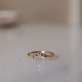 Finished: Astrid's Five Diamond Triangle Ring with Blue Sapphires